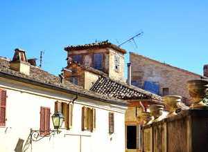 high above the rooftops of Offida