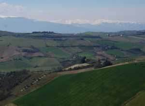 View from house to the mountains